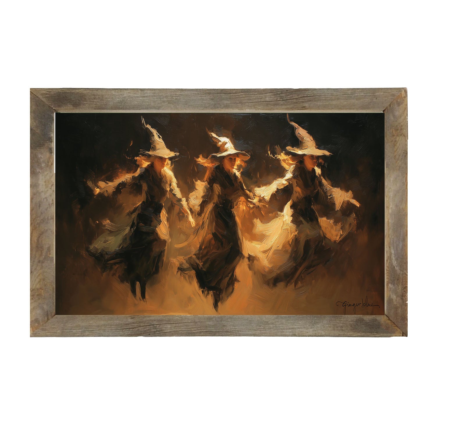 Three Witches Flying - Framed Art