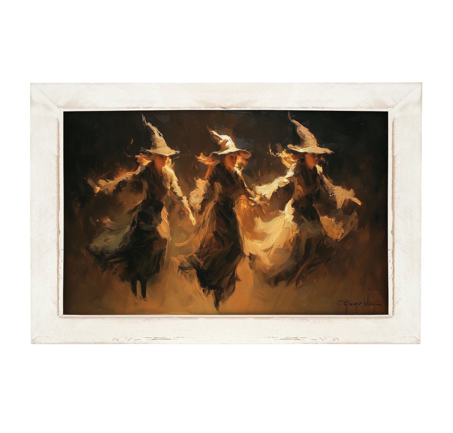 Three Witches Flying - Framed Art