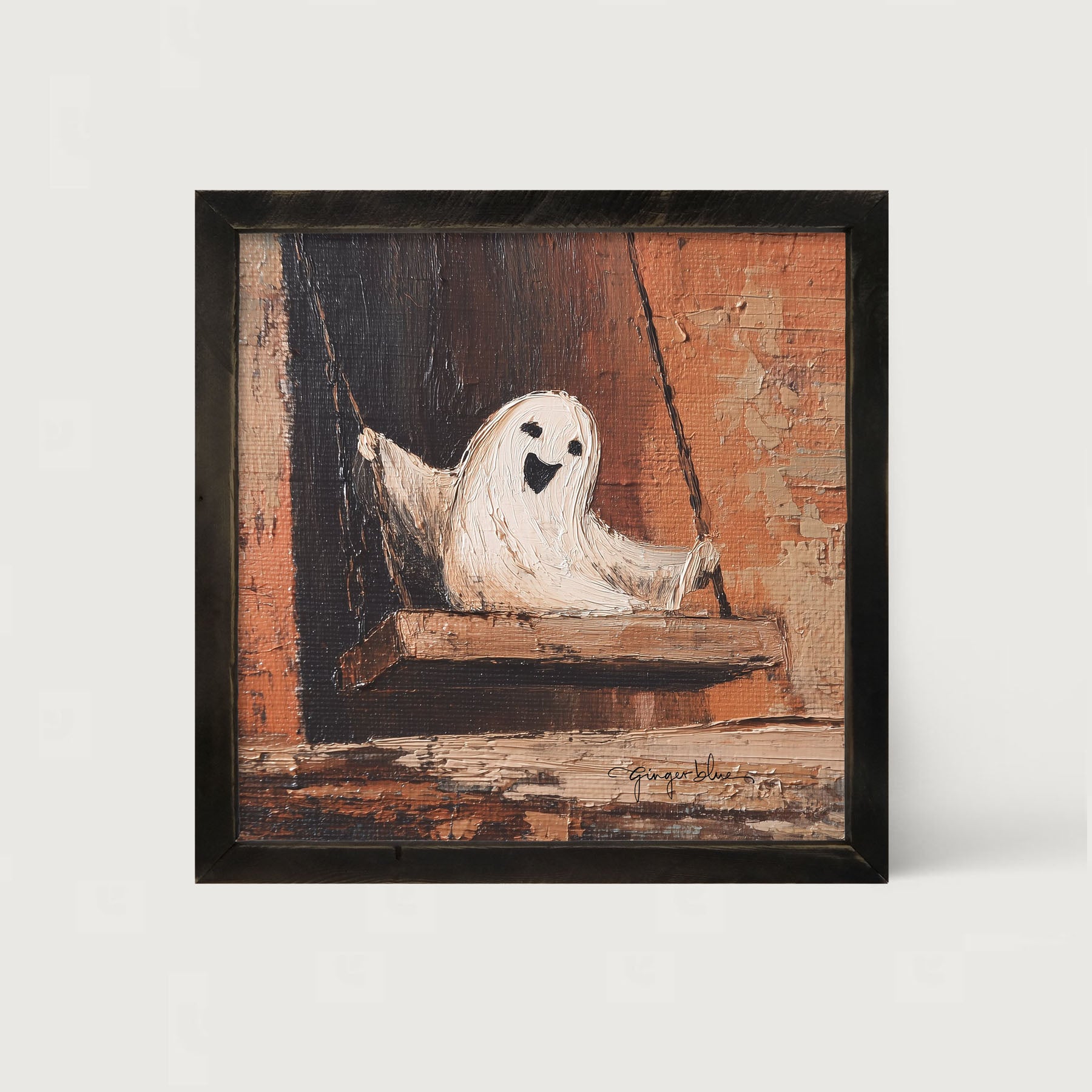 Ghost Enjoying a Swing - Framed Art