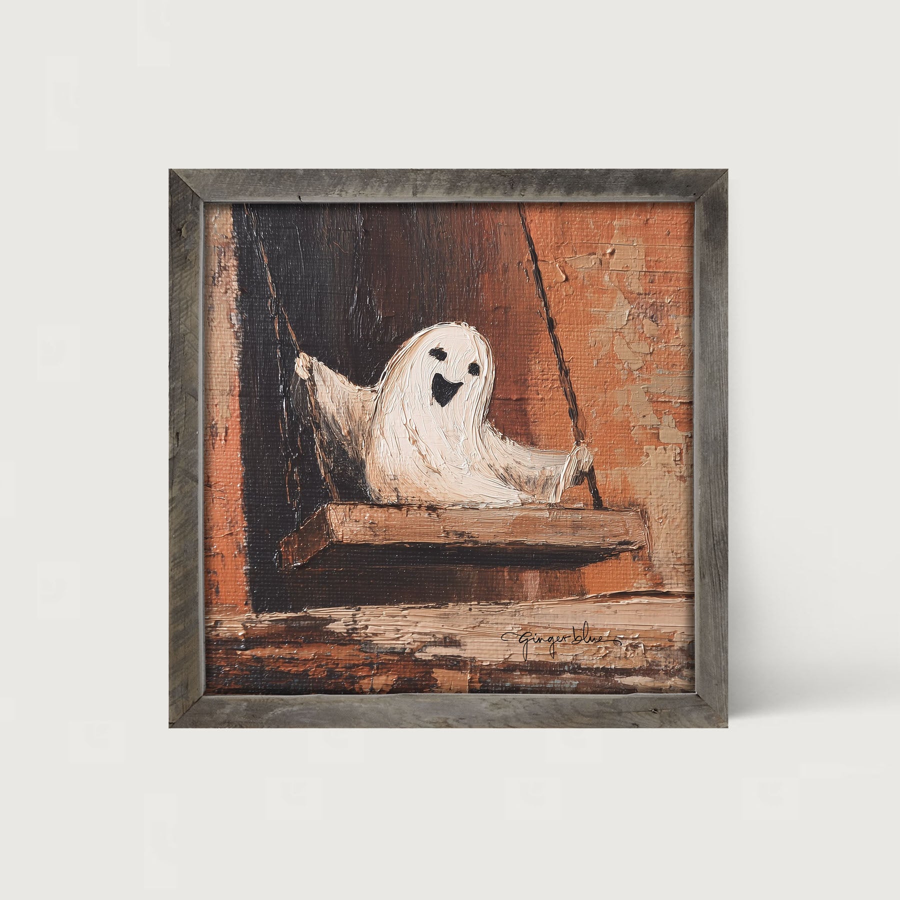 Ghost Enjoying a Swing - Framed Art