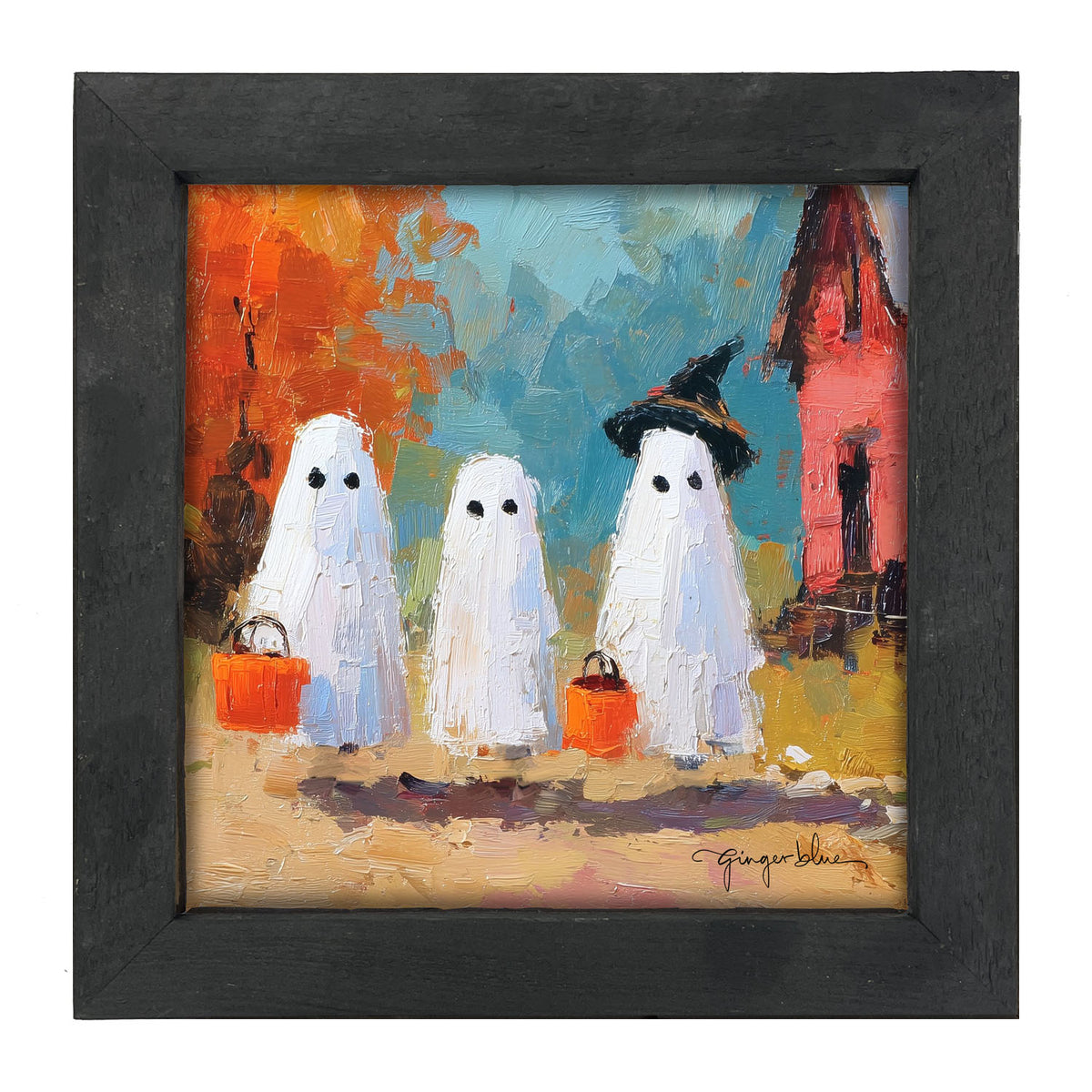 Ghosts Trick or Treating in the Country - Framed Art