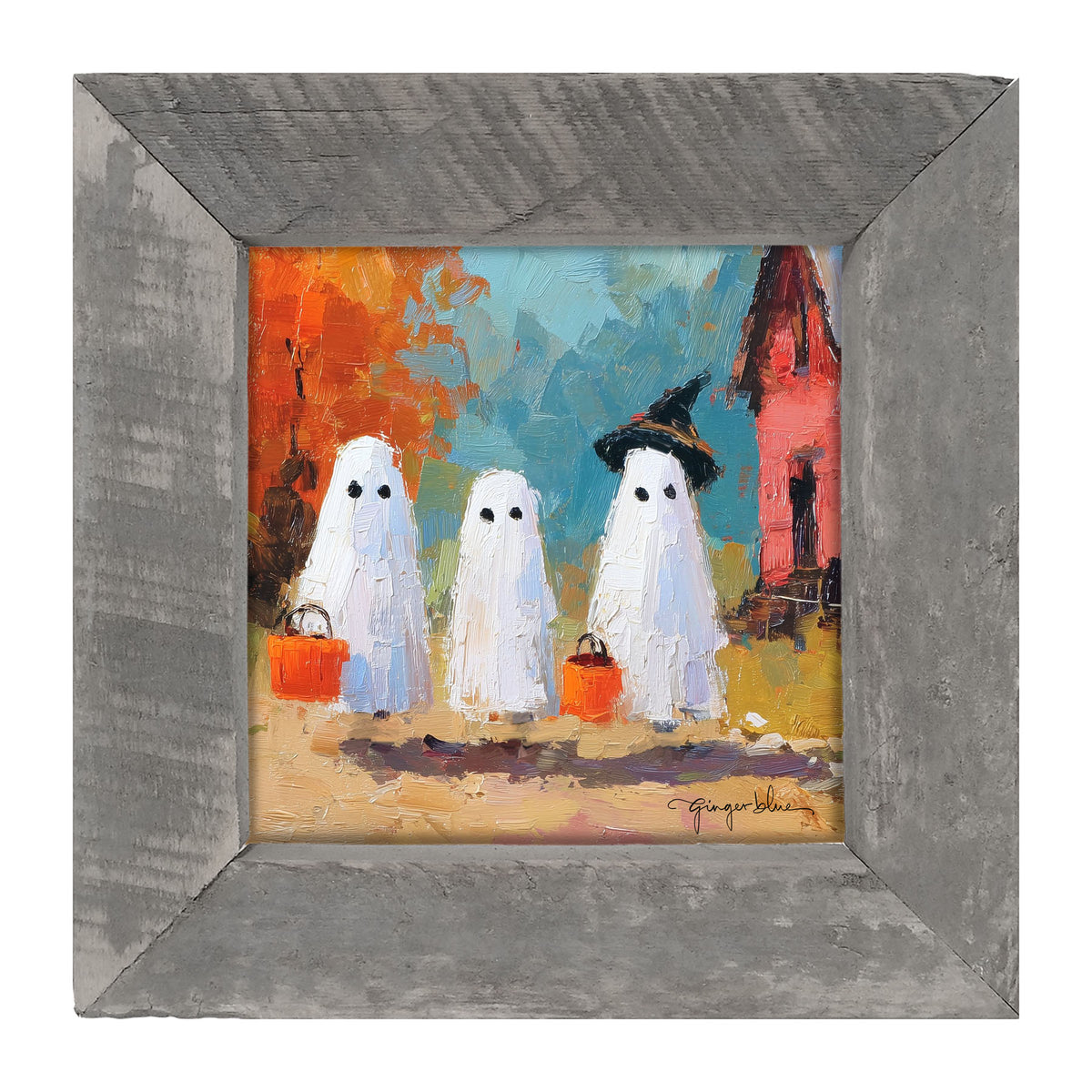 Ghosts Trick or Treating in the Country - Framed Art