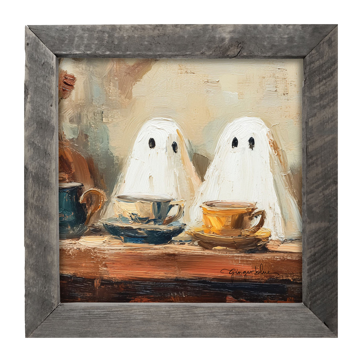 Ghosts Enjoying Tea - Framed Art
