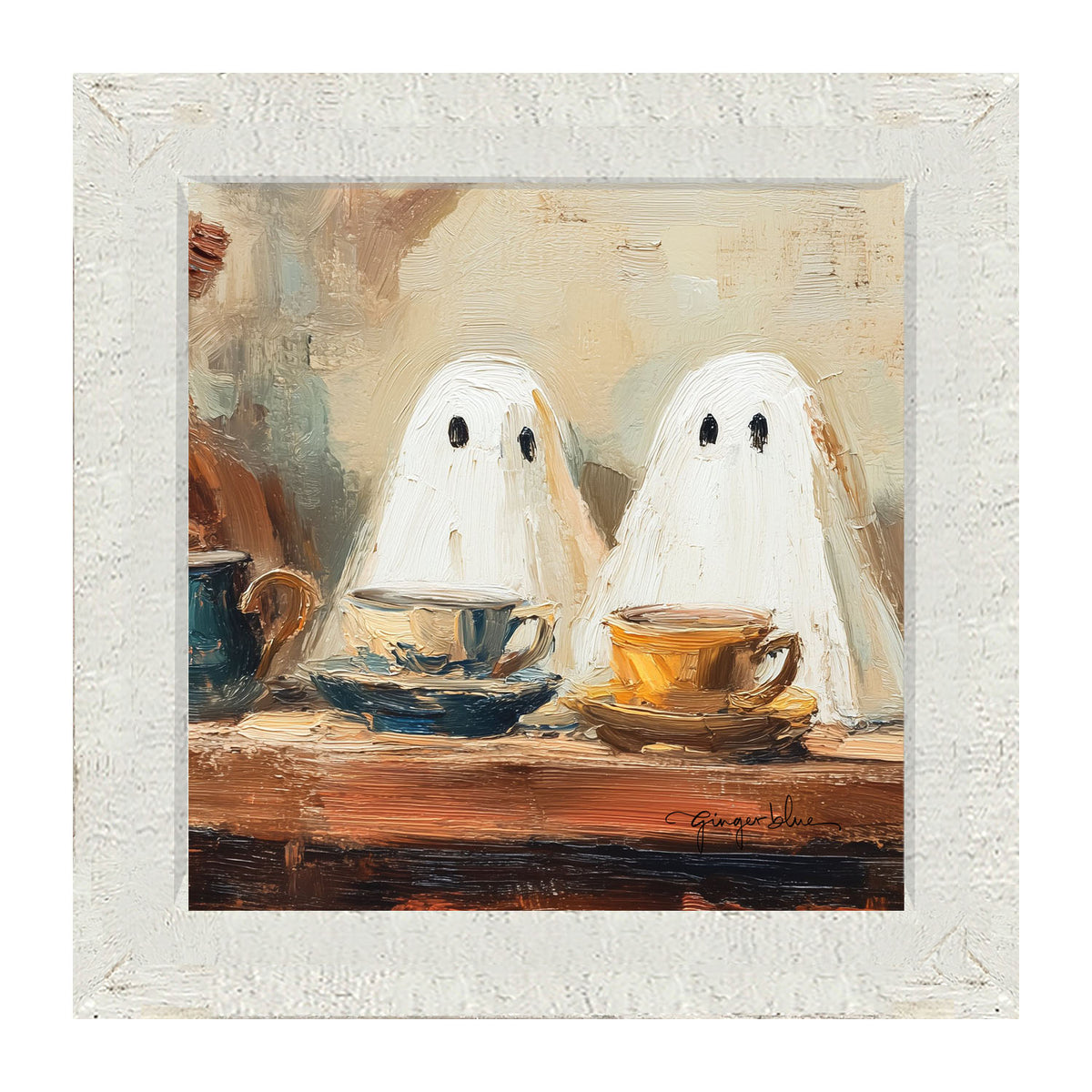 Ghosts Enjoying Tea - Framed Art