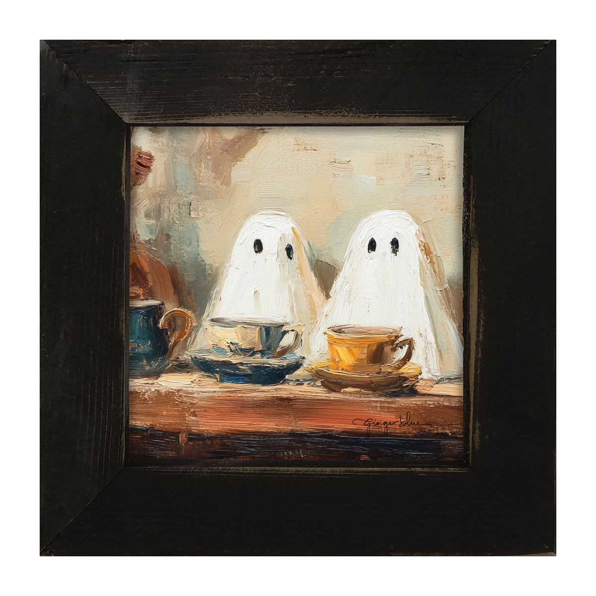 Ghosts Enjoying Tea - Framed Art