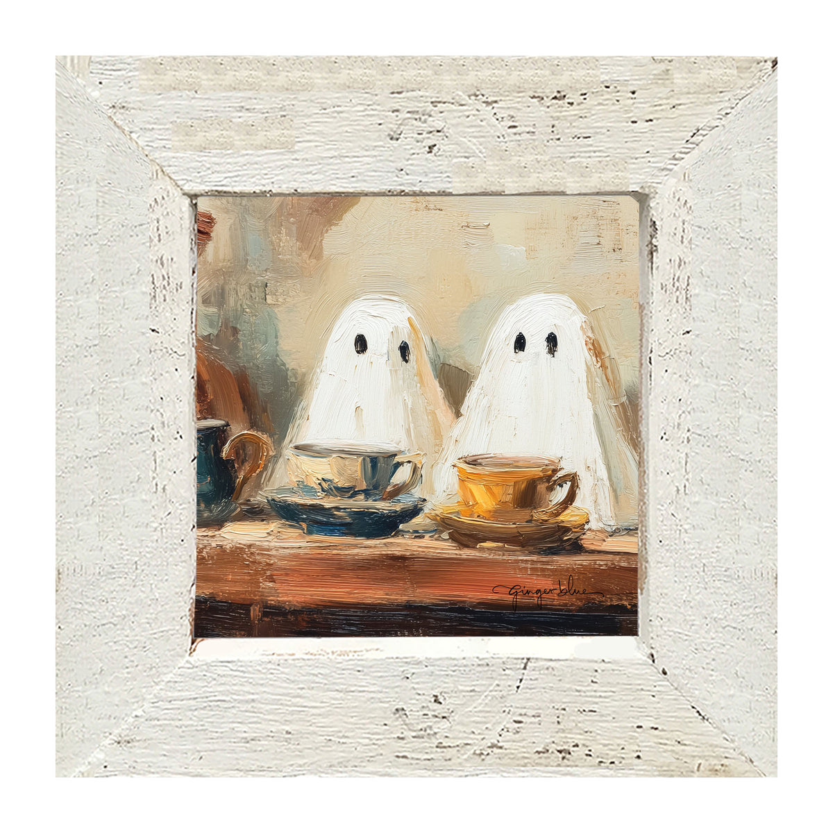 Ghosts Enjoying Tea - Framed Art