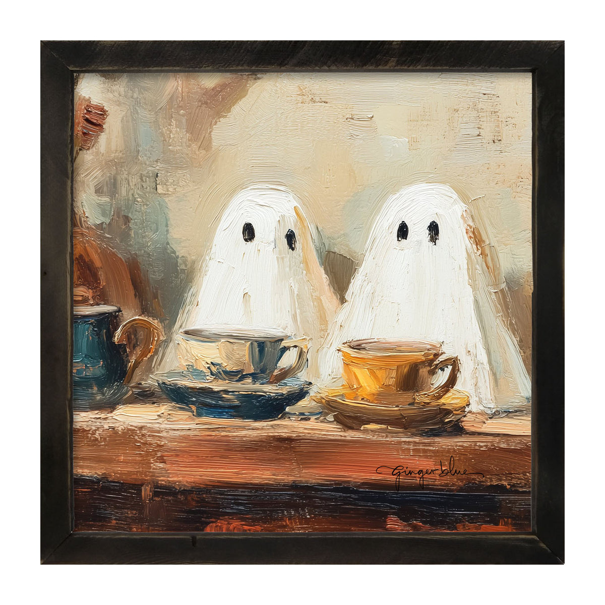 Ghosts Enjoying Tea - Framed Art