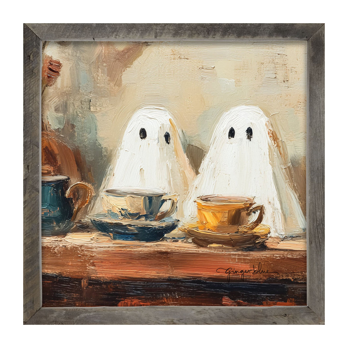 Ghosts Enjoying Tea - Framed Art