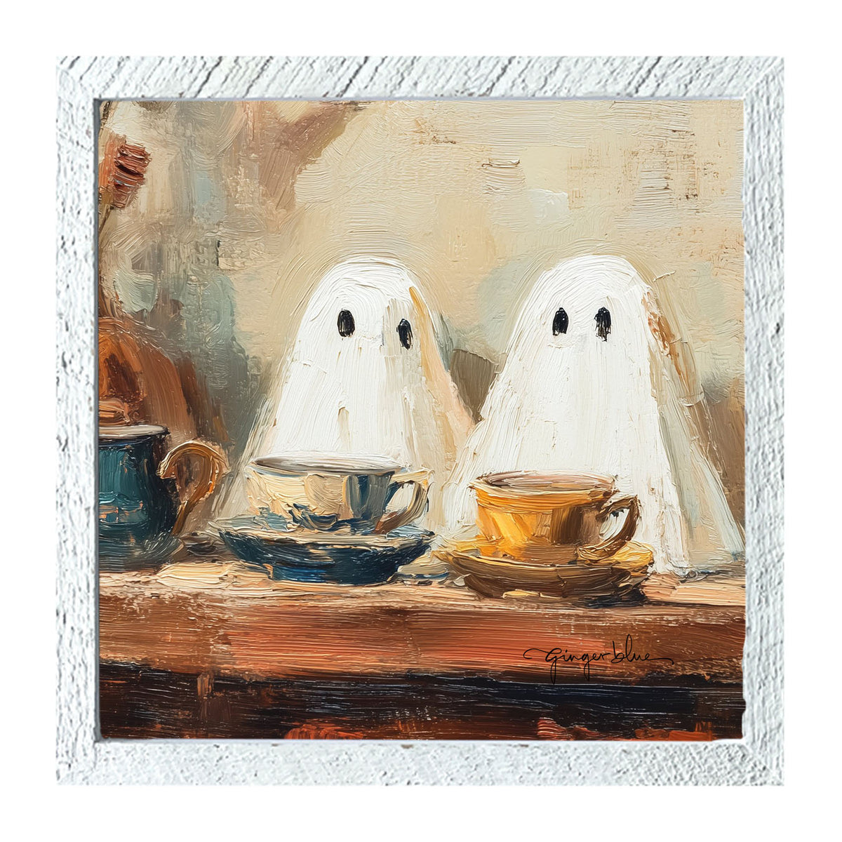 Ghosts Enjoying Tea - Framed Art
