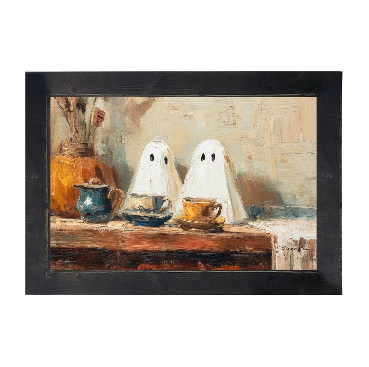 Ghosts Enjoying Tea - Framed Art