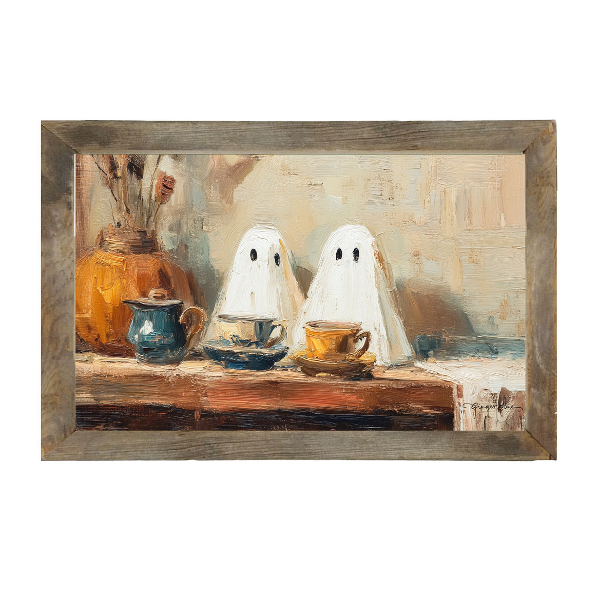 Ghosts Enjoying Tea - Framed Art