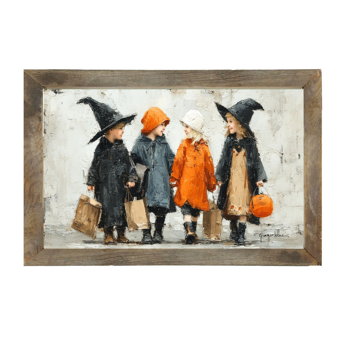 Halloween Children Trick or Treating - Framed Art
