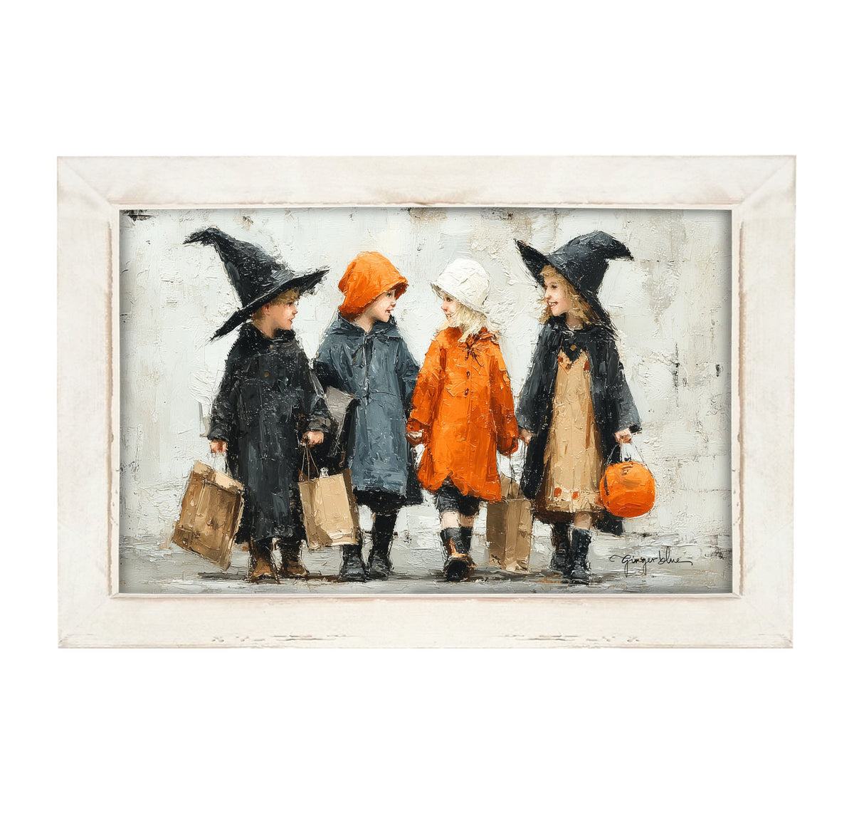Halloween Children Trick or Treating - Framed Art