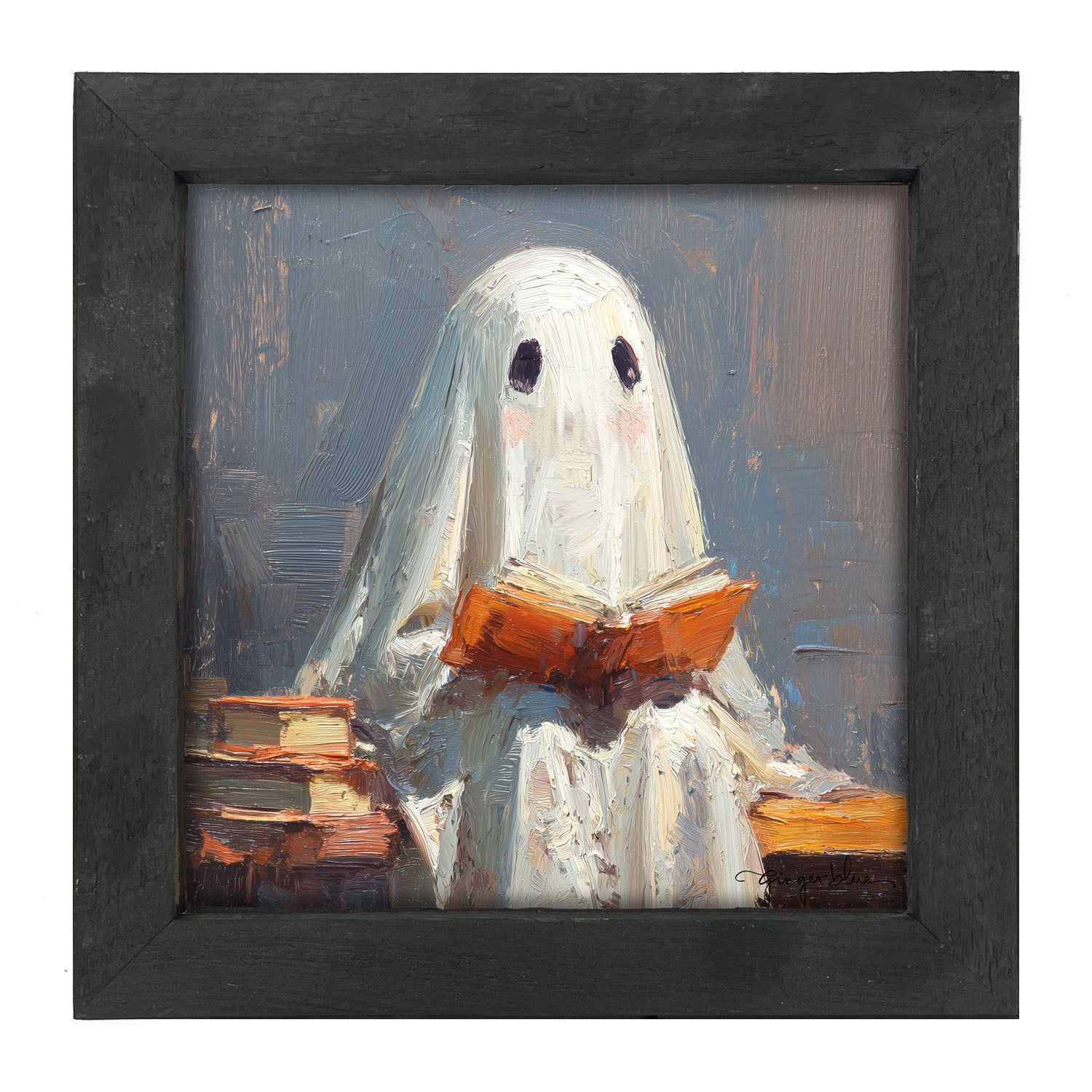 Ghost Reading a Book - Framed Art
