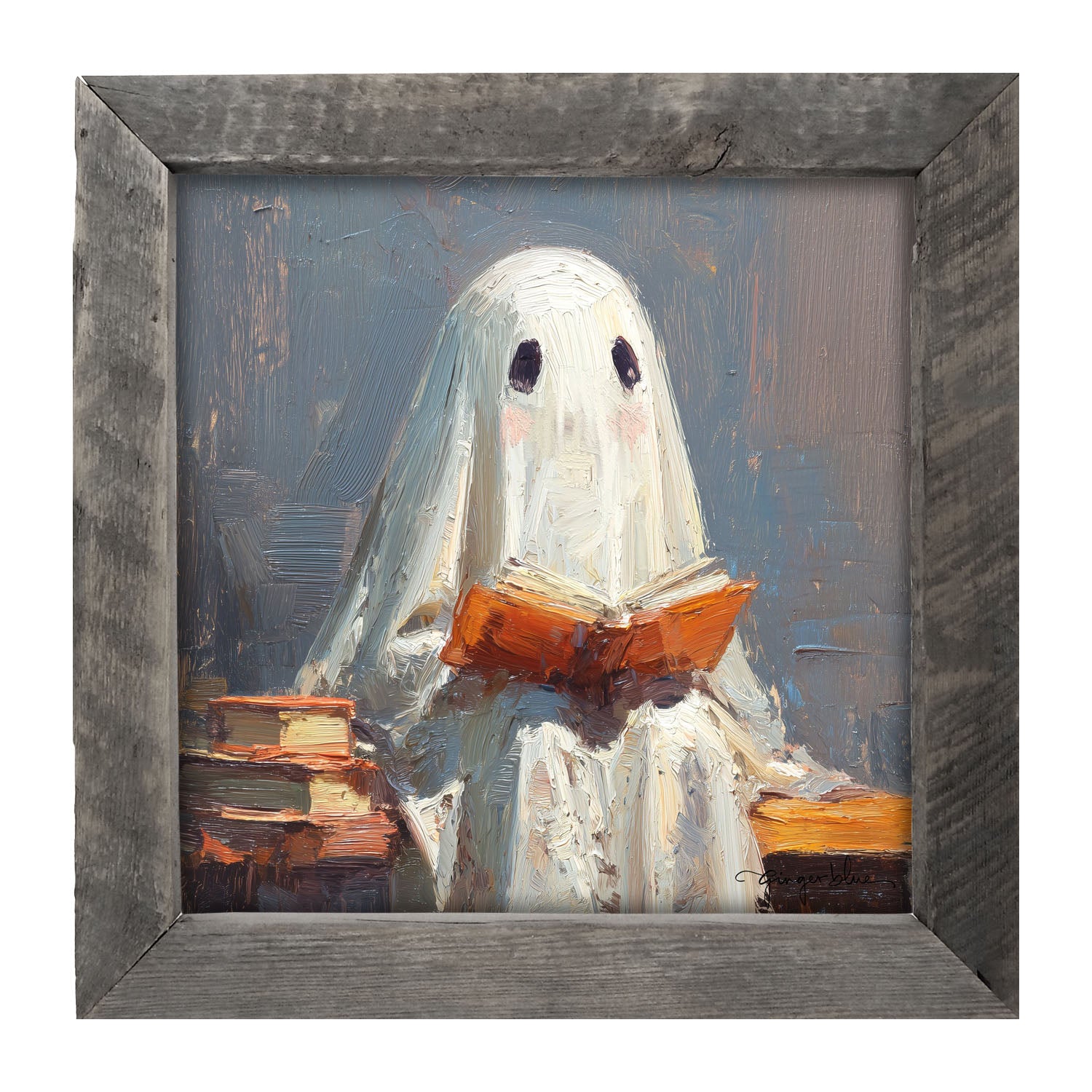Ghost Reading a Book - Framed Art