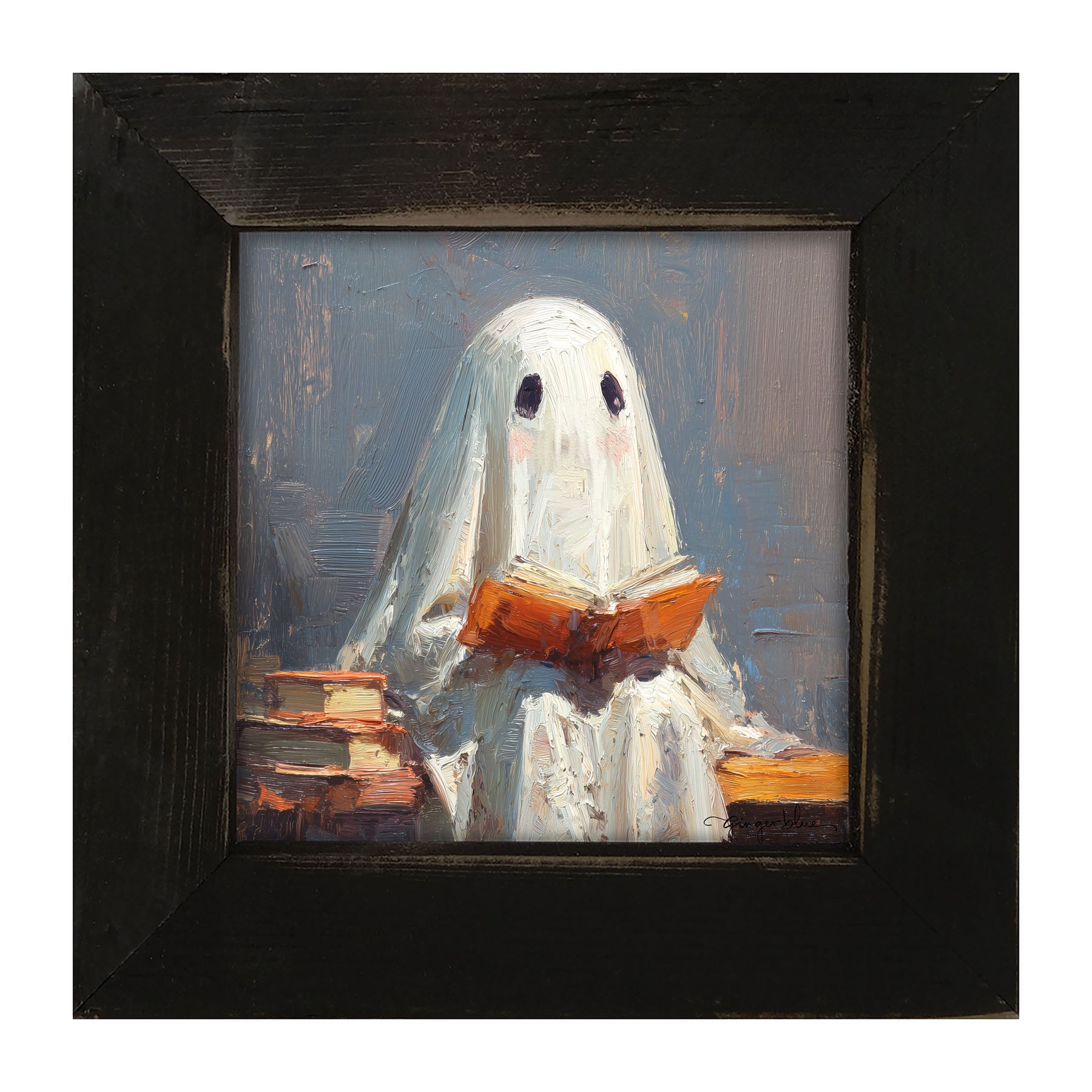 Ghost Reading a Book - Framed Art