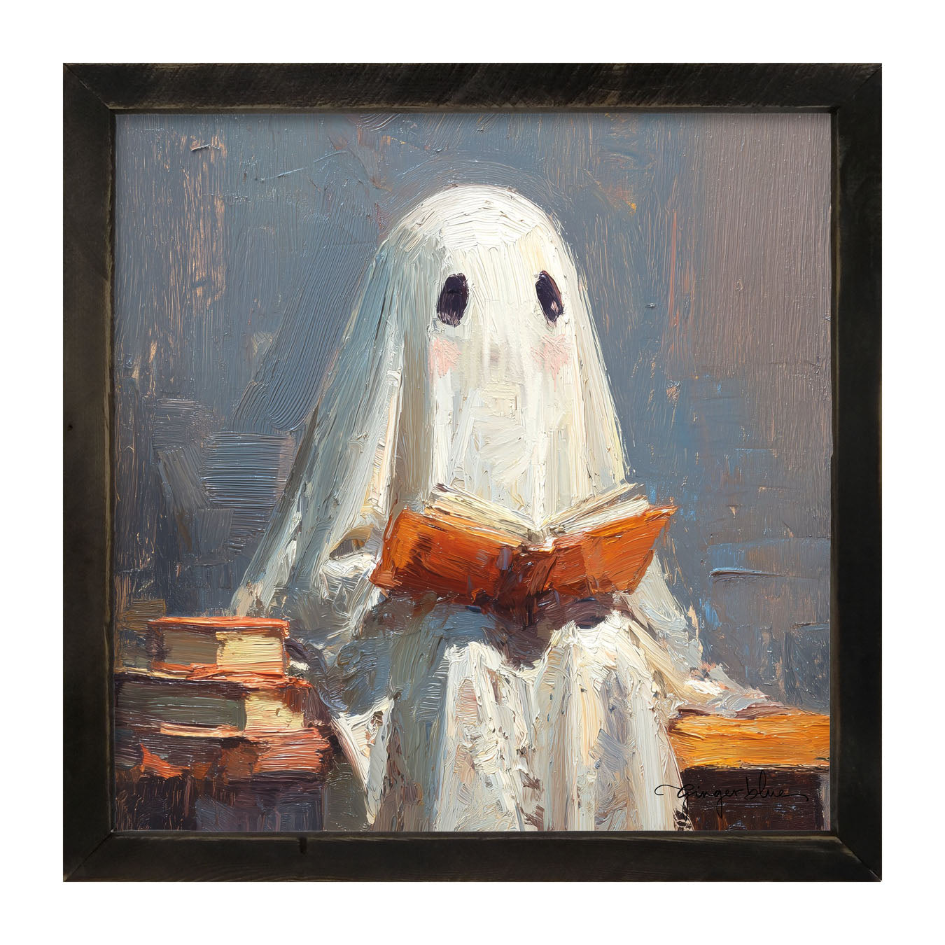Ghost Reading a Book - Framed Art