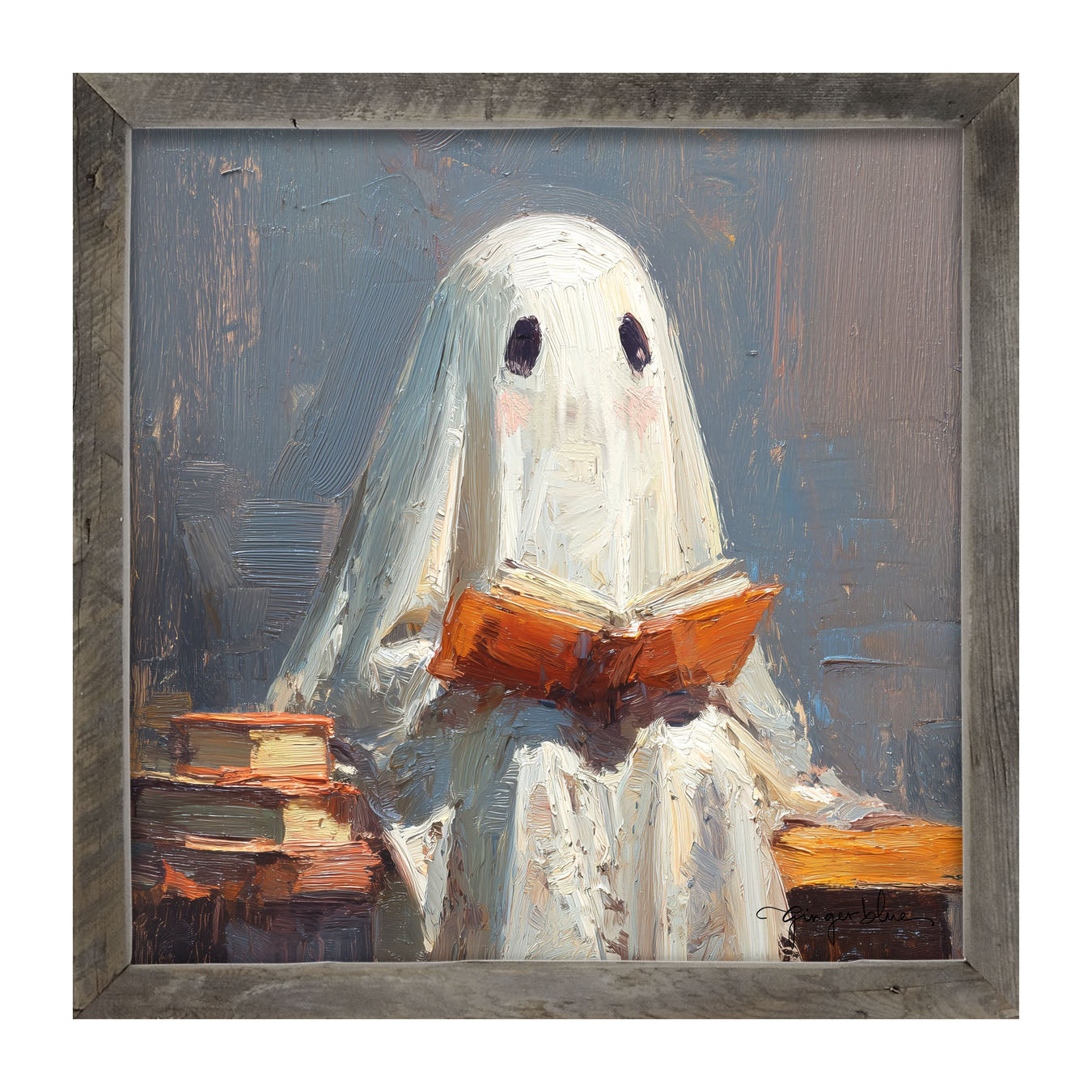 Ghost Reading a Book - Framed Art