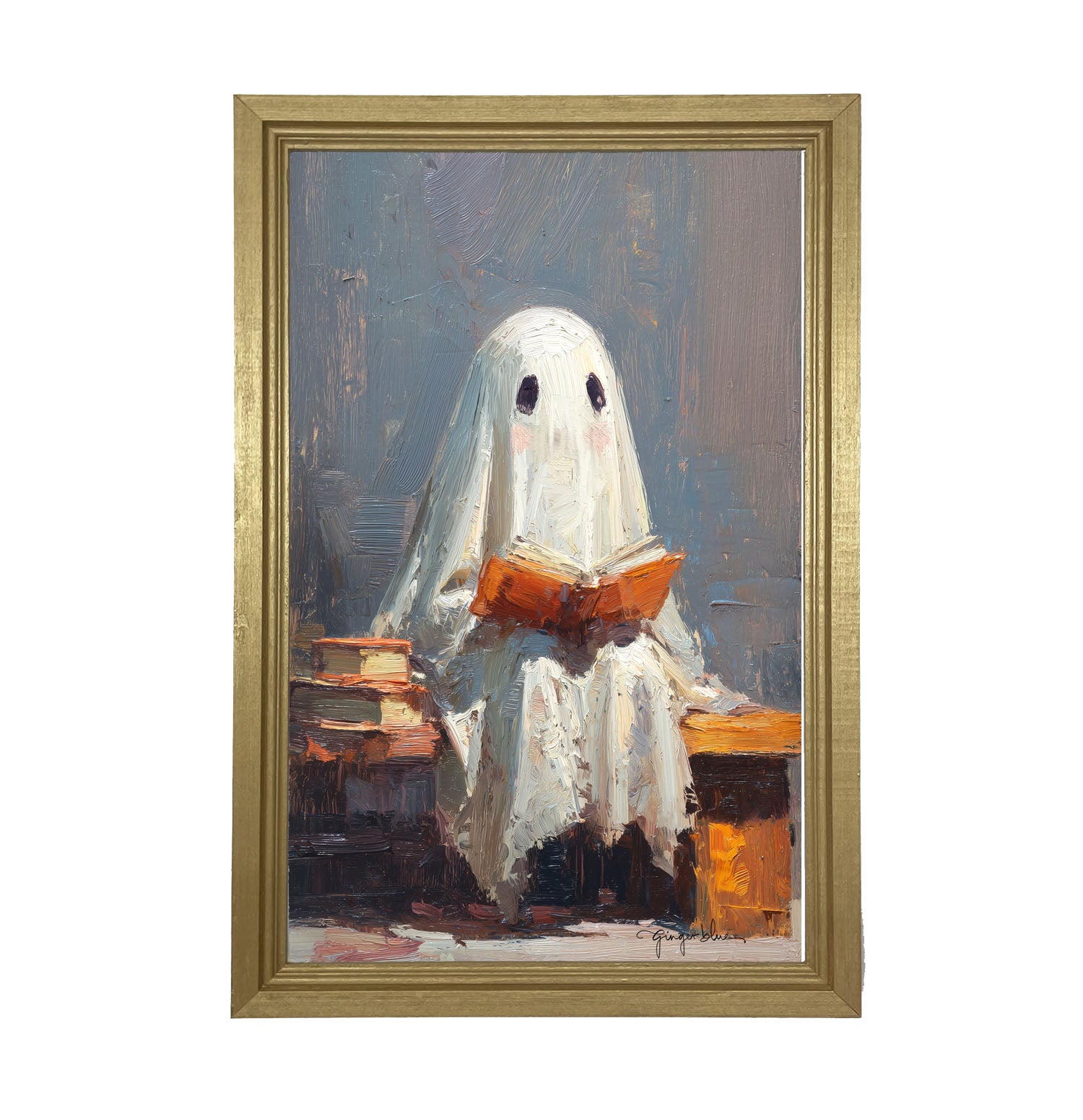 Ghost Reading a Book - Framed Art