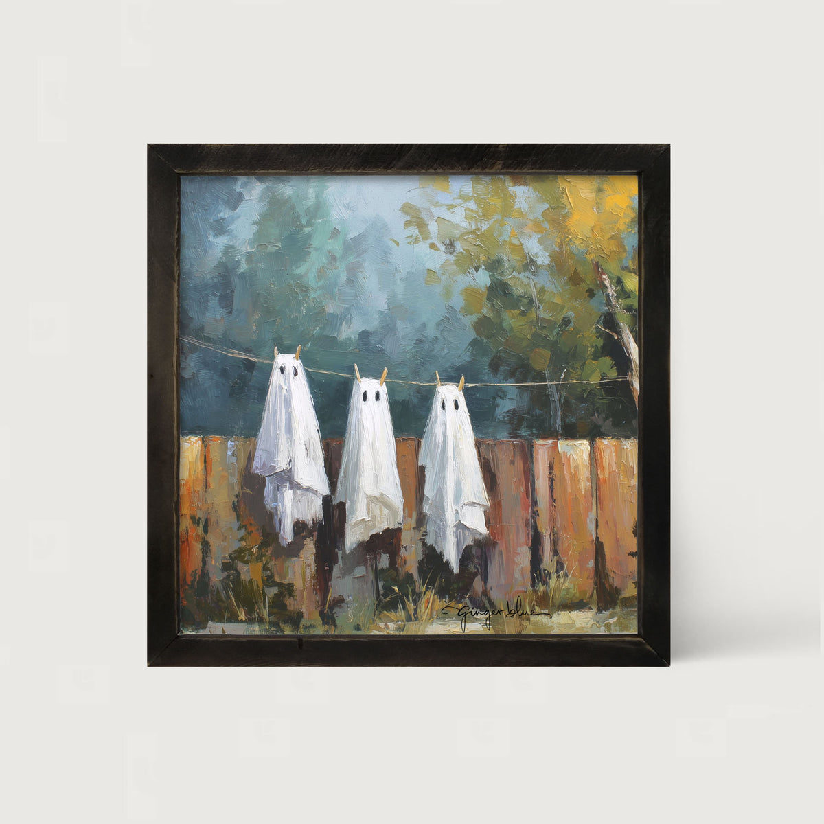 Ghost Costumes Drying - Framed Art