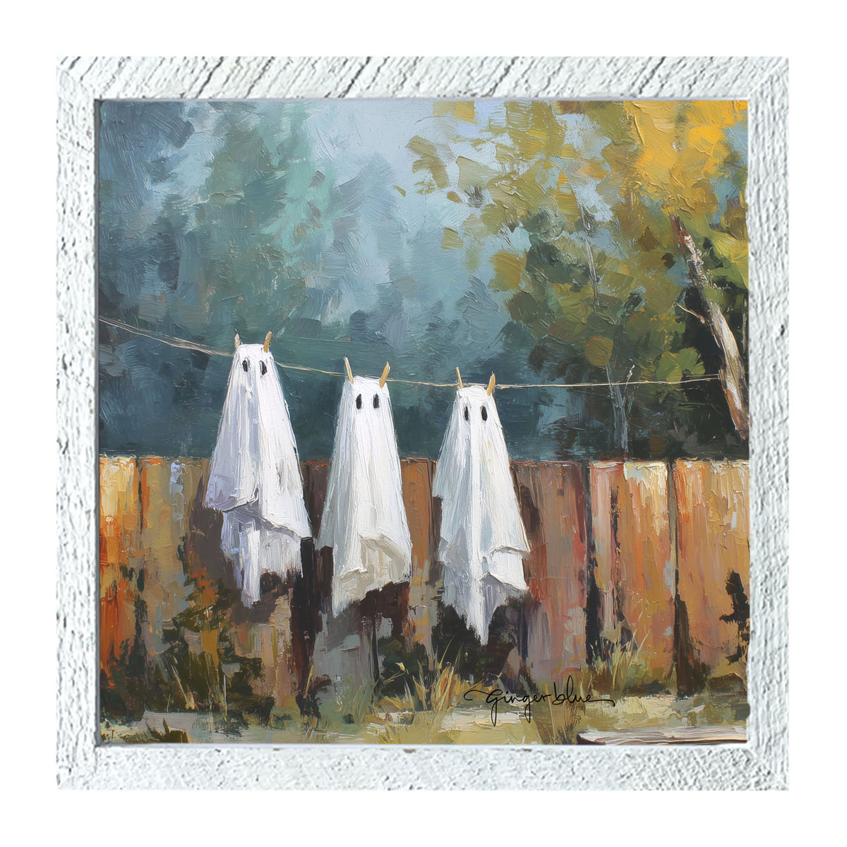 Ghost Costumes Drying - Framed Art