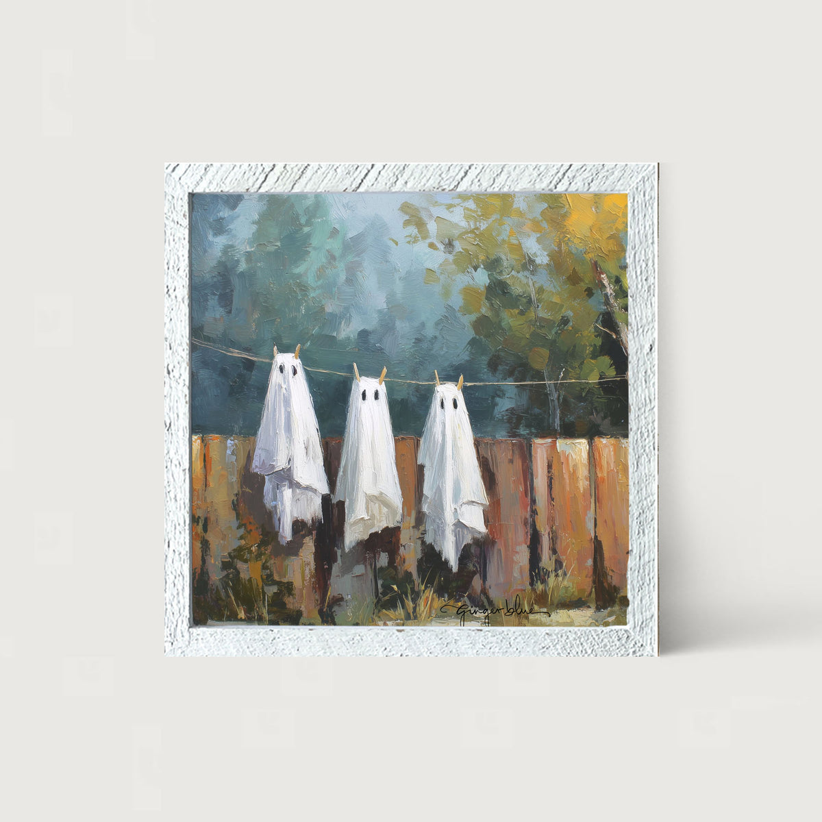 Ghost Costumes Drying - Framed Art