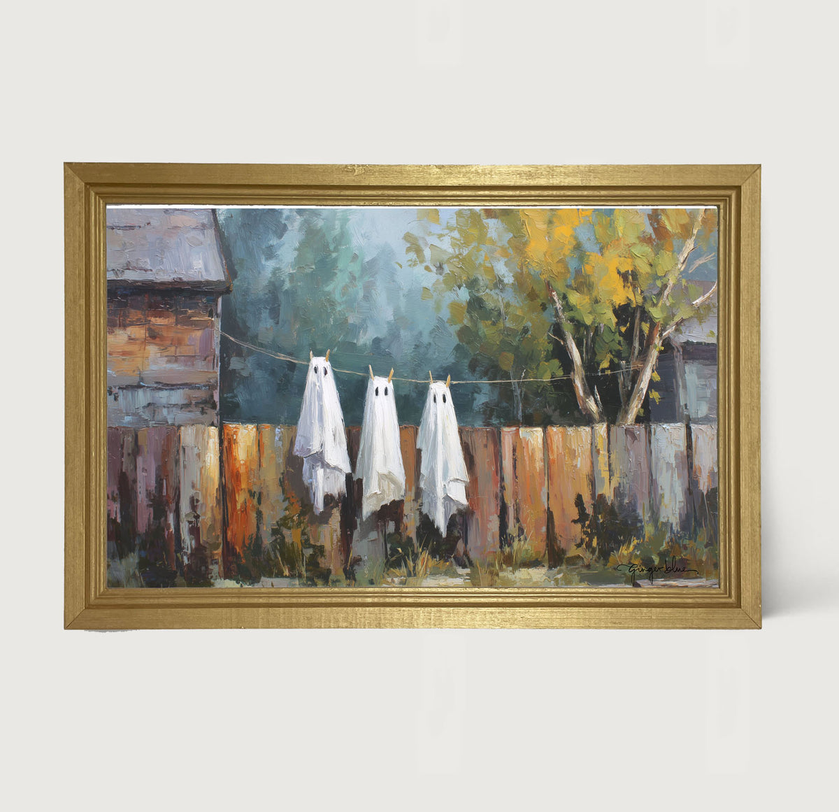 Ghost Costumes Drying - Framed Art