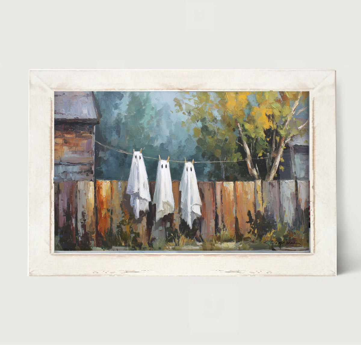 Ghost Costumes Drying - Framed Art