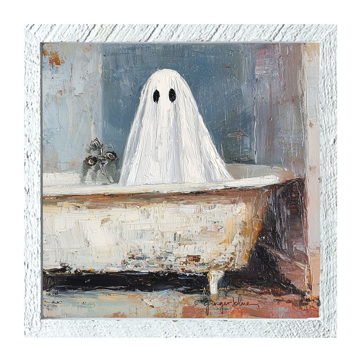 Ghost taking a Bath - Framed Art
