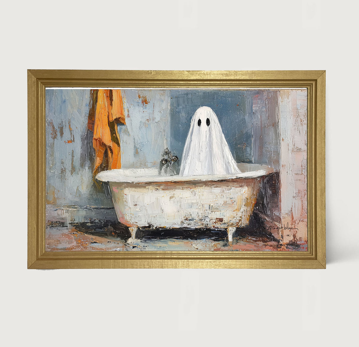 Ghost taking a Bath - Framed Art