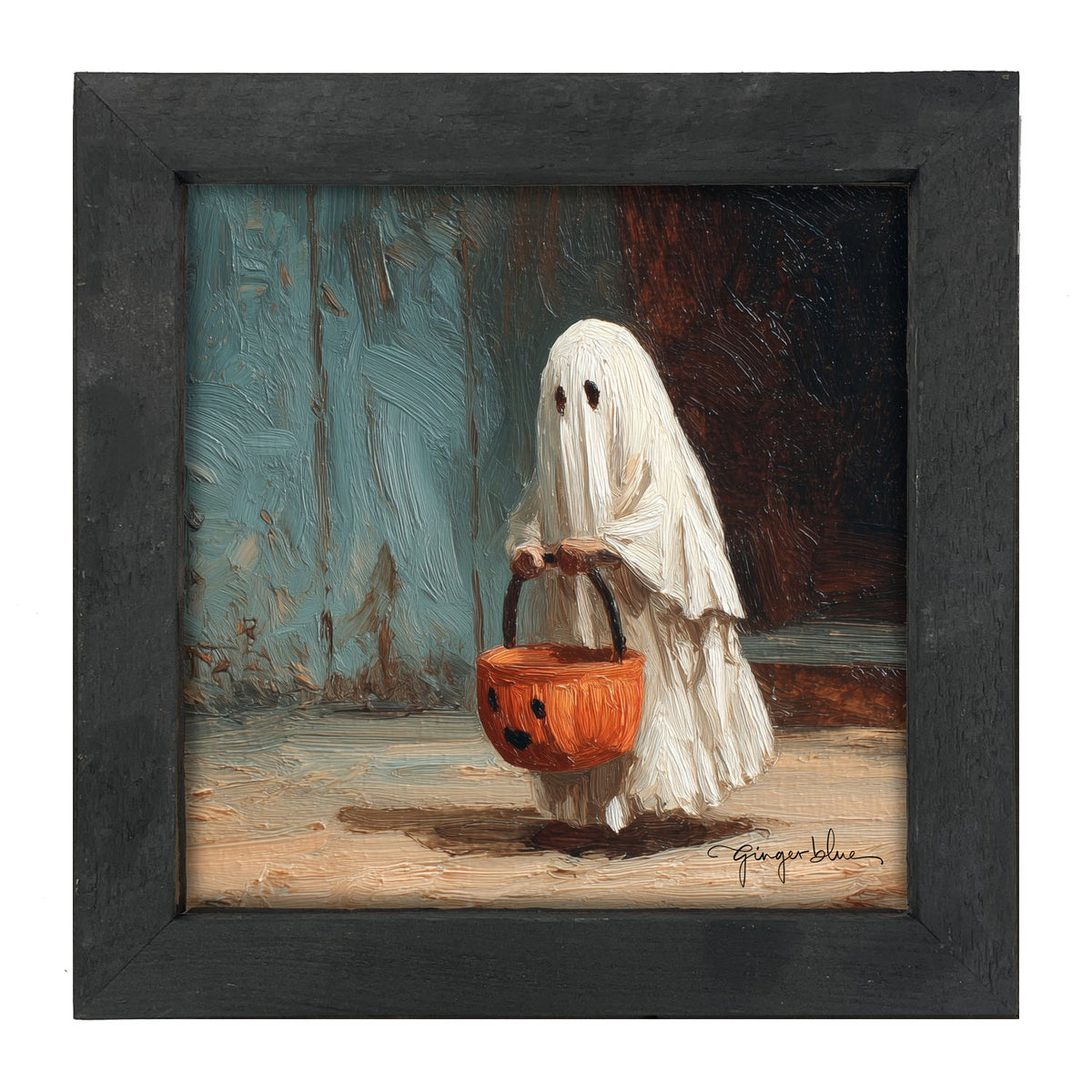 Ghostly Trick or Treater - Framed Art