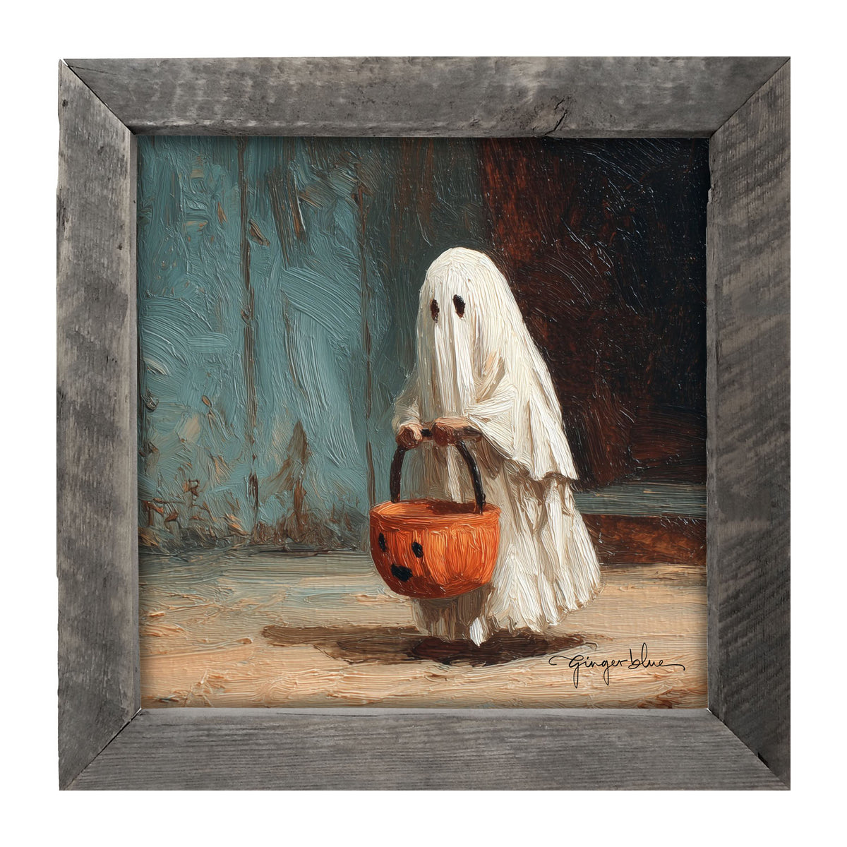 Ghostly Trick or Treater - Framed Art