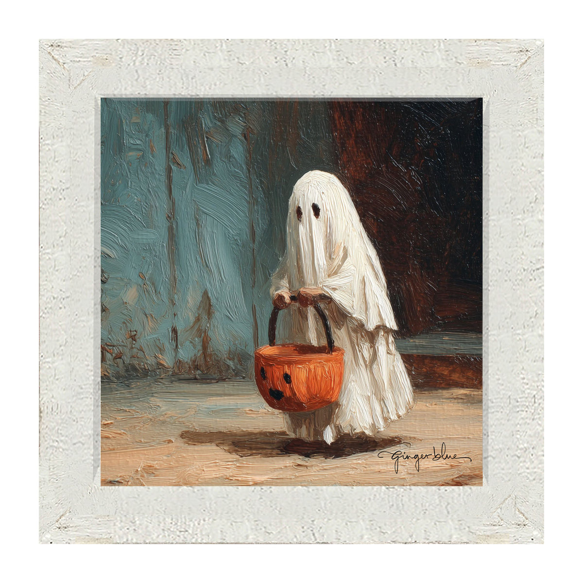 Ghostly Trick or Treater - Framed Art