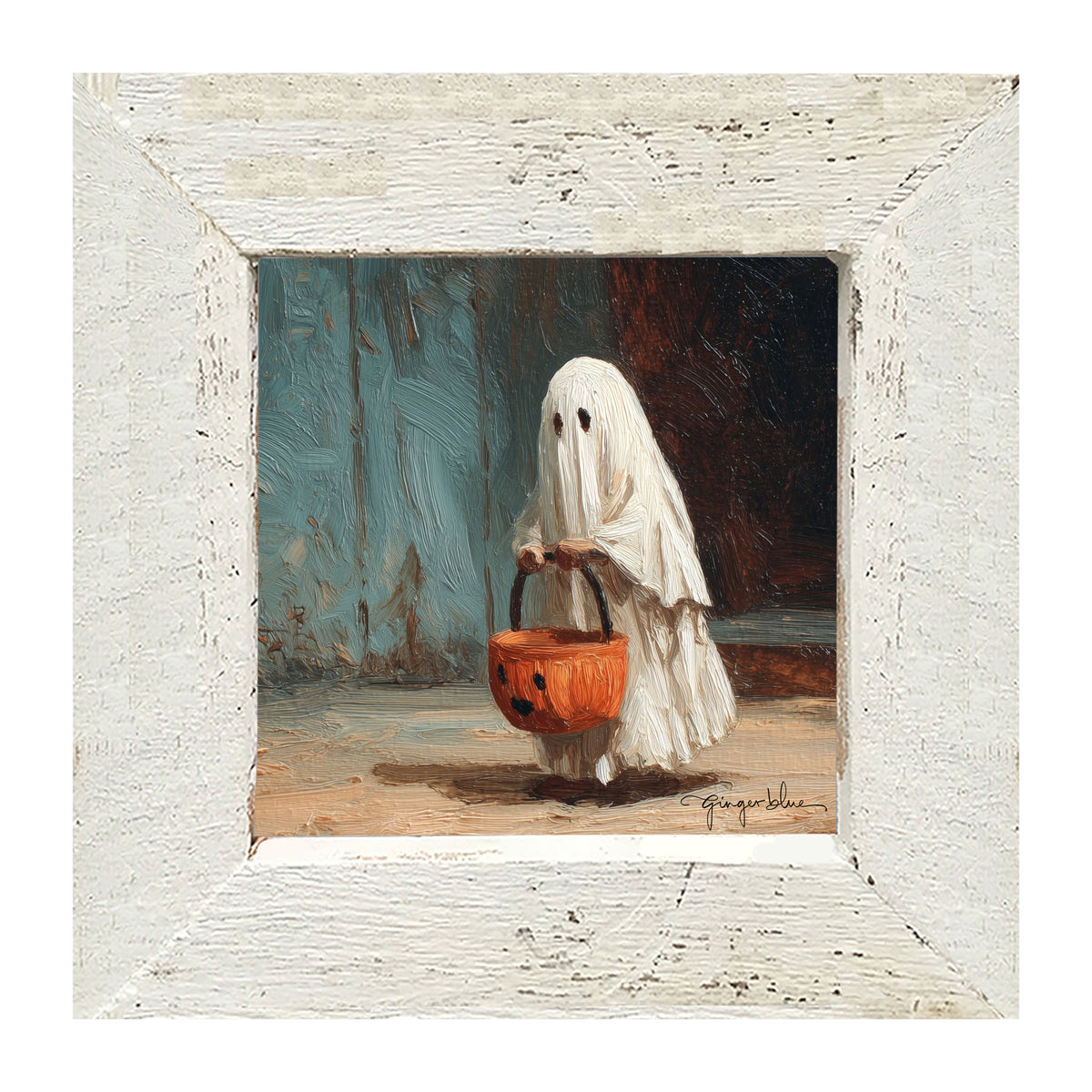 Ghostly Trick or Treater - Framed Art