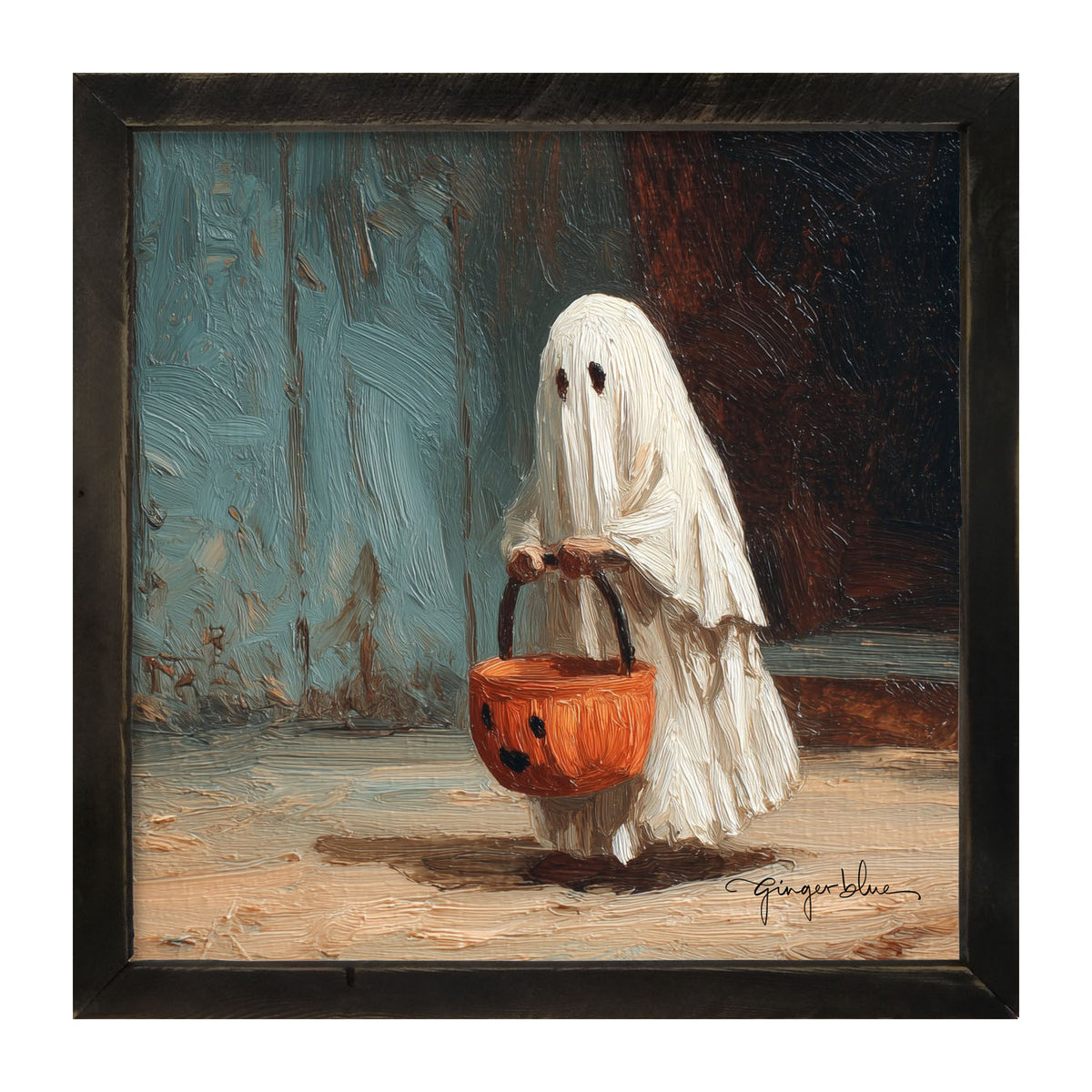 Ghostly Trick or Treater - Framed Art