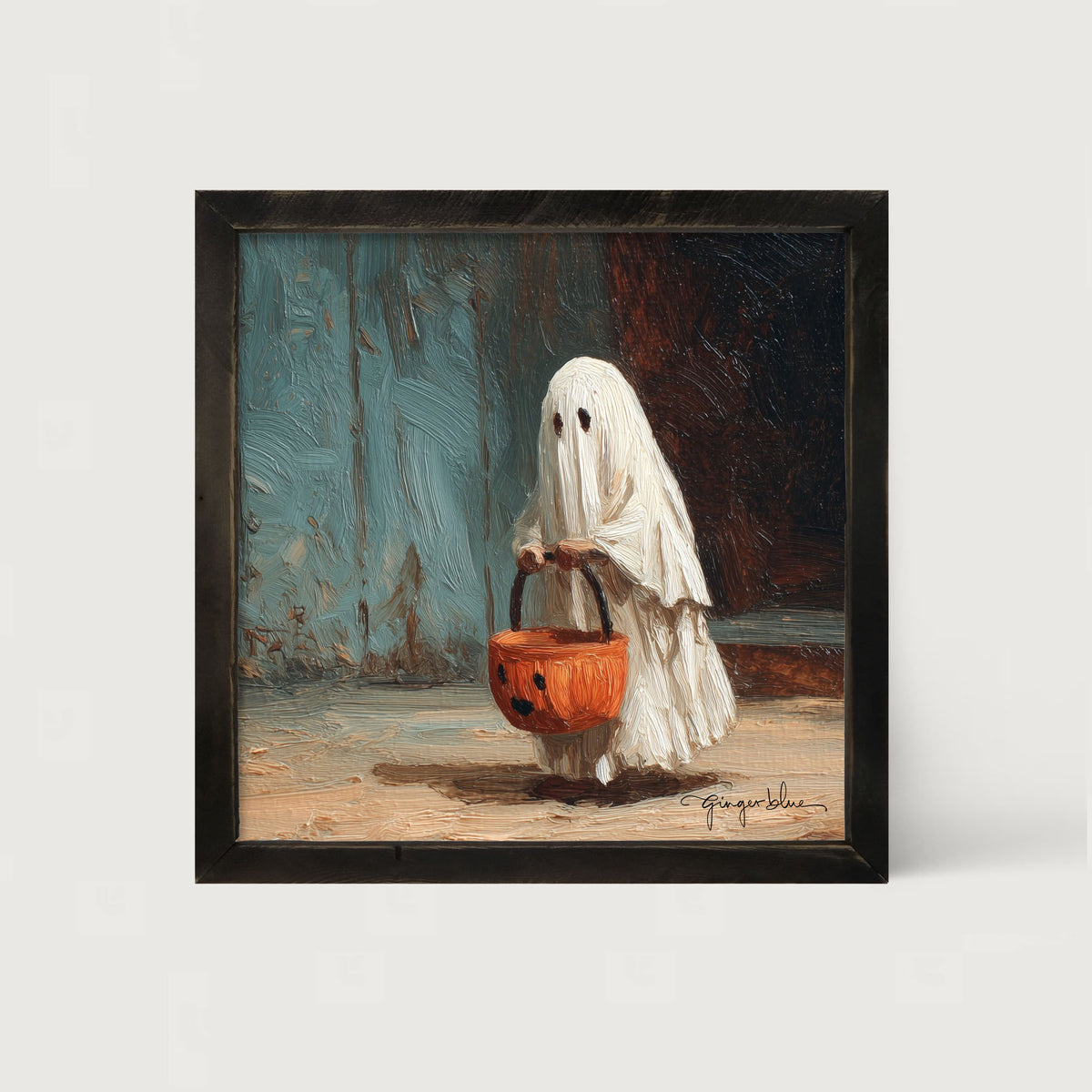Ghostly Trick or Treater - Framed Art