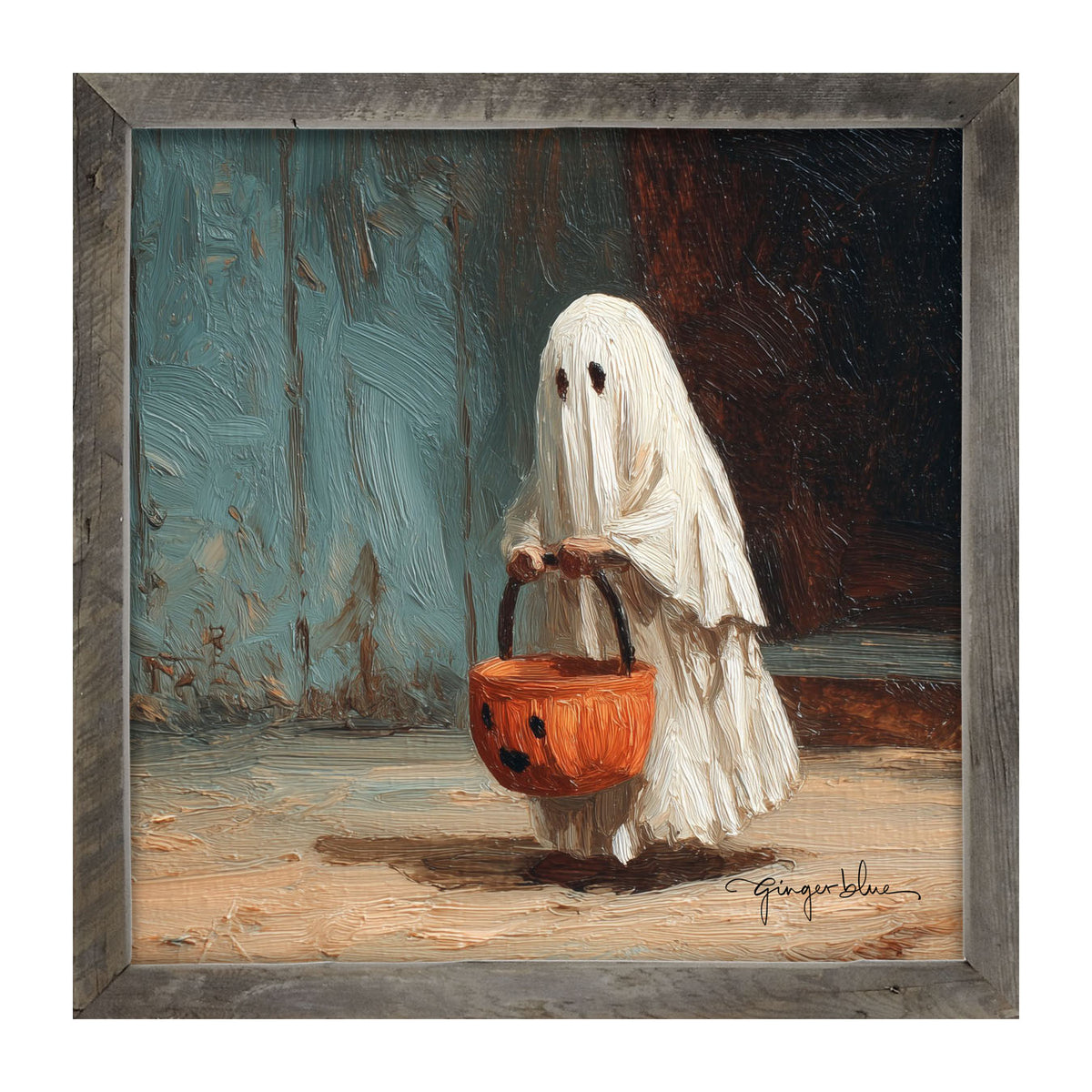 Ghostly Trick or Treater - Framed Art