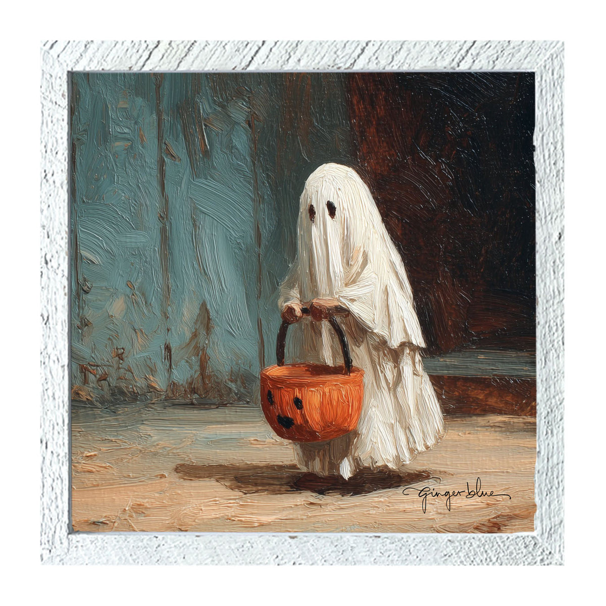Ghostly Trick or Treater - Framed Art