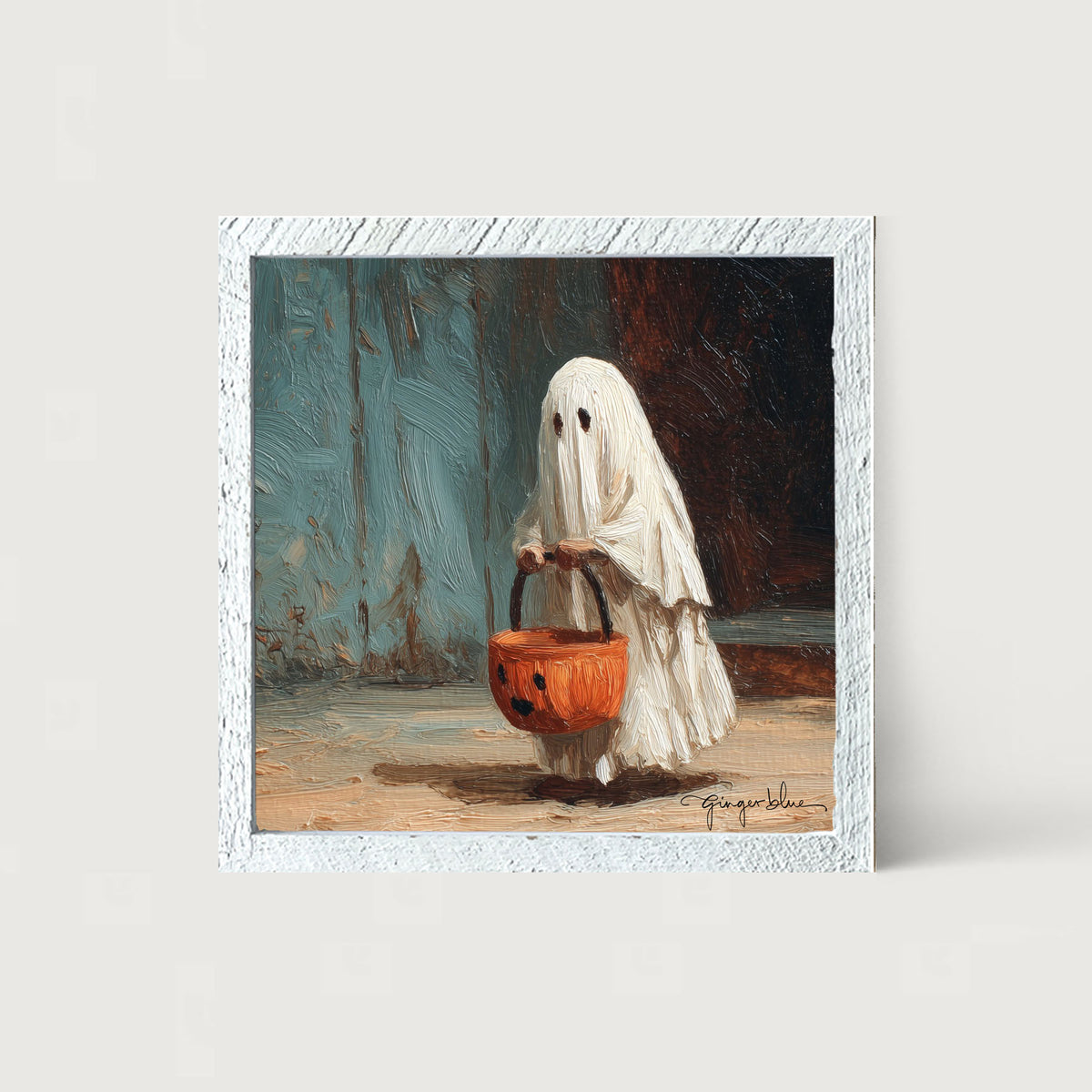 Ghostly Trick or Treater - Framed Art