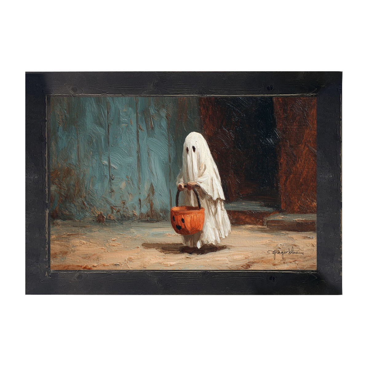 Ghostly Trick or Treater - Framed Art