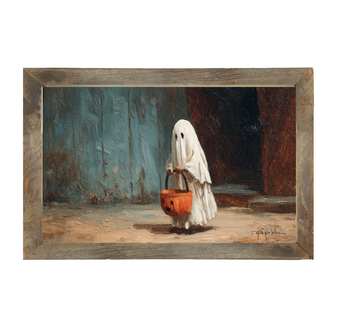 Ghostly Trick or Treater - Framed Art