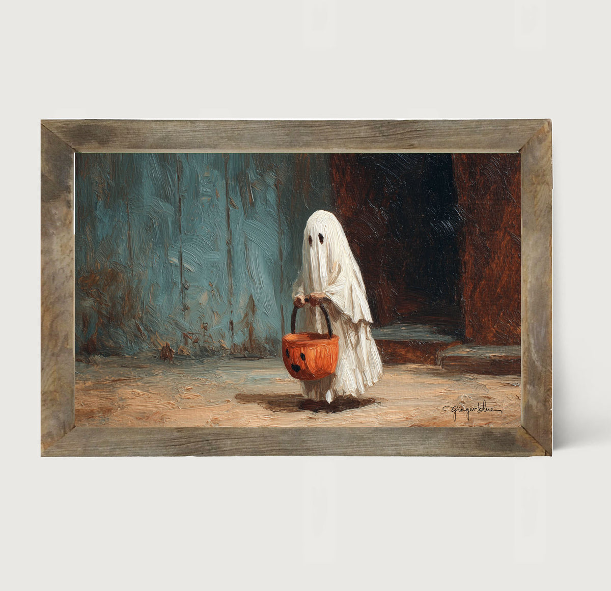 Ghostly Trick or Treater - Framed Art