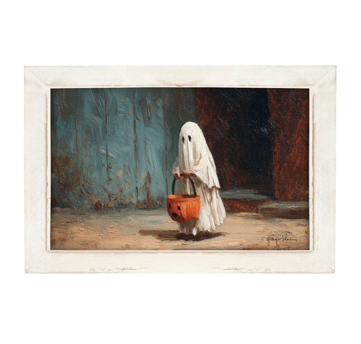 Ghostly Trick or Treater - Framed Art