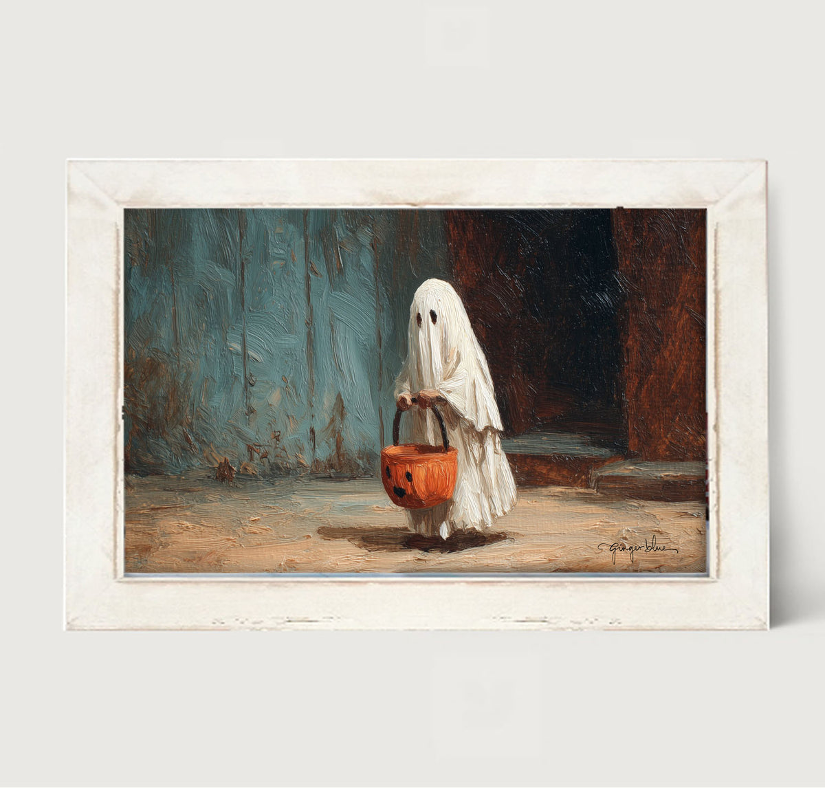 Ghostly Trick or Treater - Framed Art