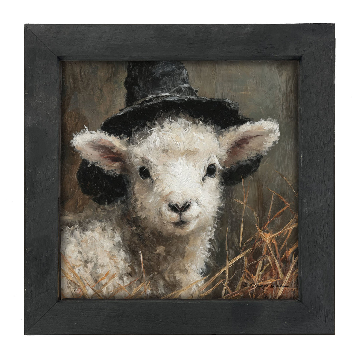 Witch Hat Lamb - Framed Art
