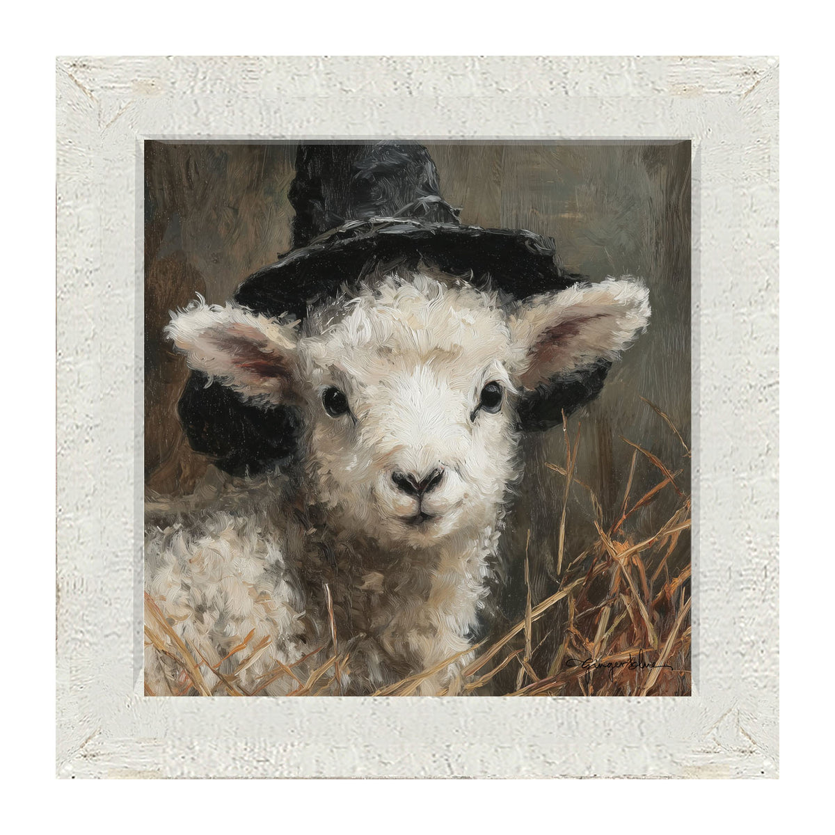 Witch Hat Lamb - Framed Art