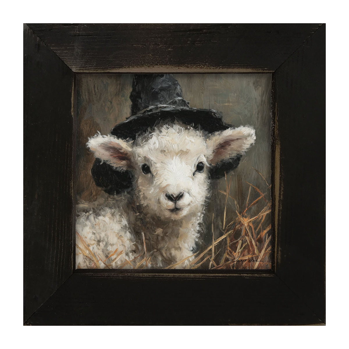 Witch Hat Lamb - Framed Art