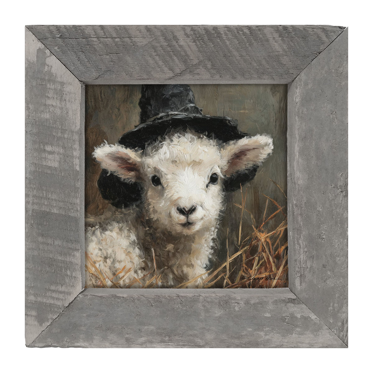 Witch Hat Lamb - Framed Art