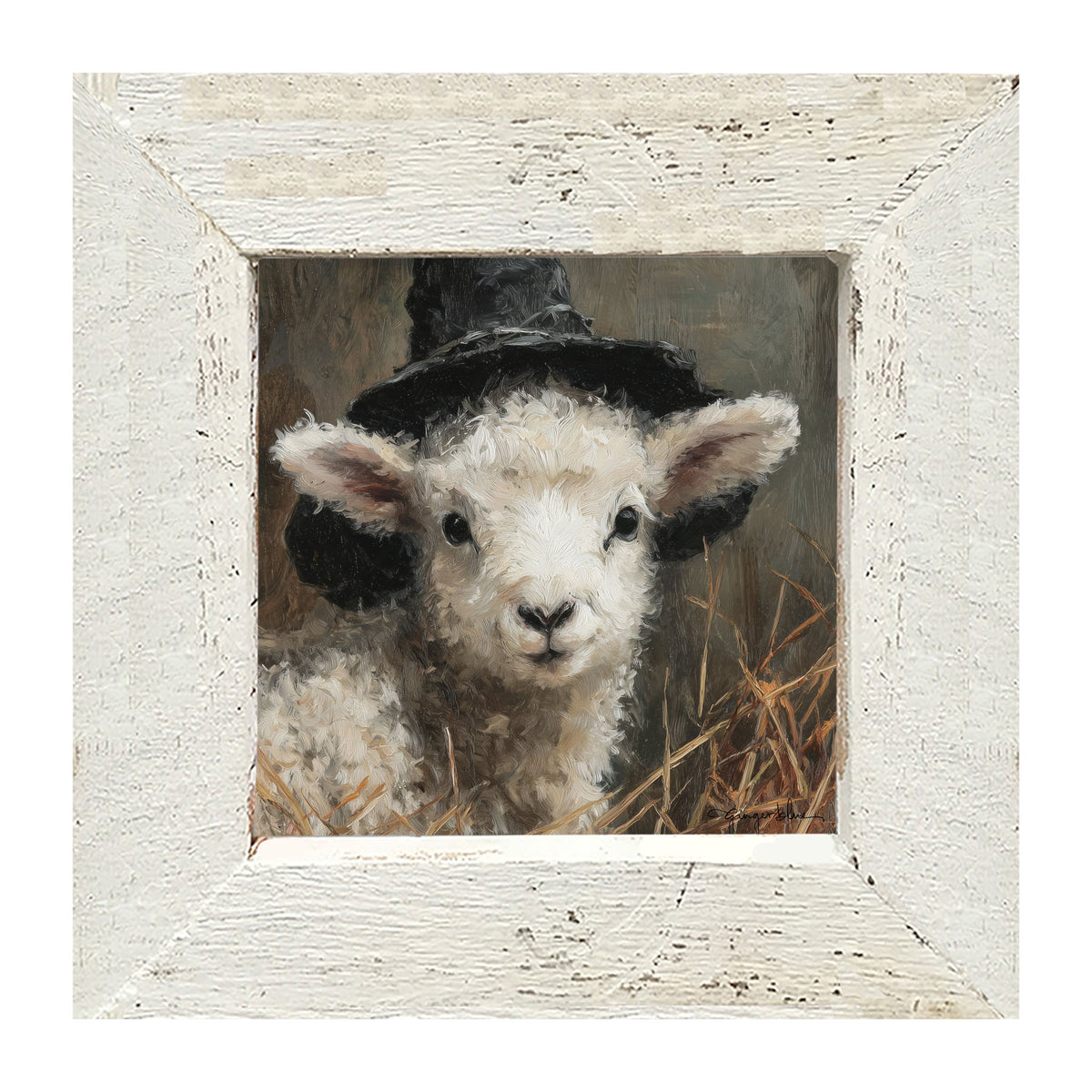 Witch Hat Lamb - Framed Art