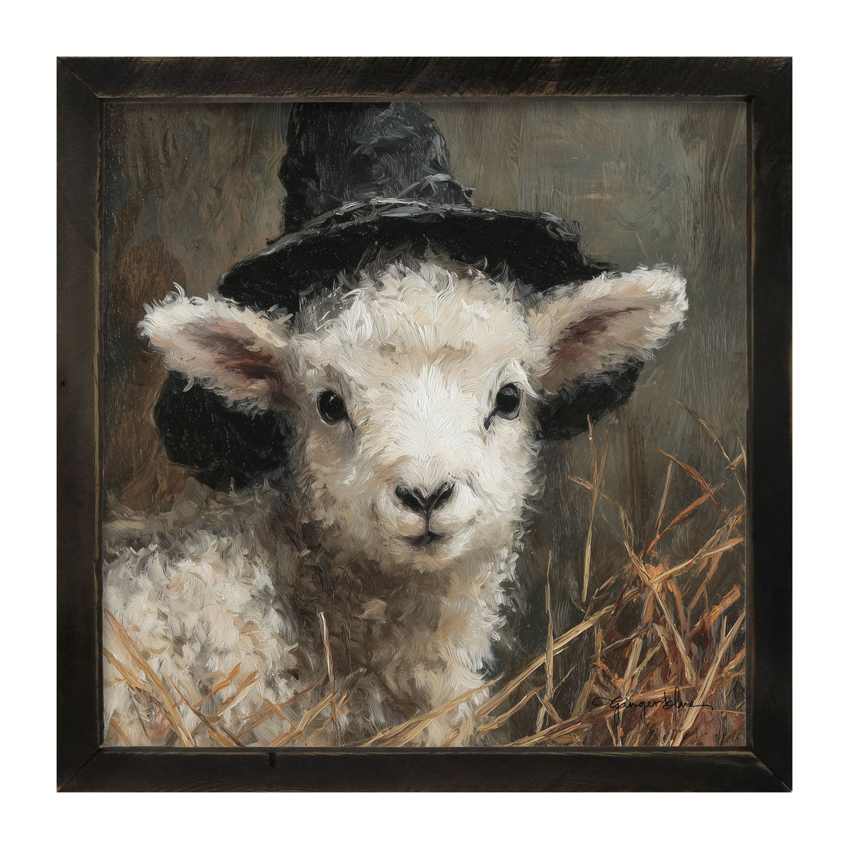 Witch Hat Lamb - Framed Art
